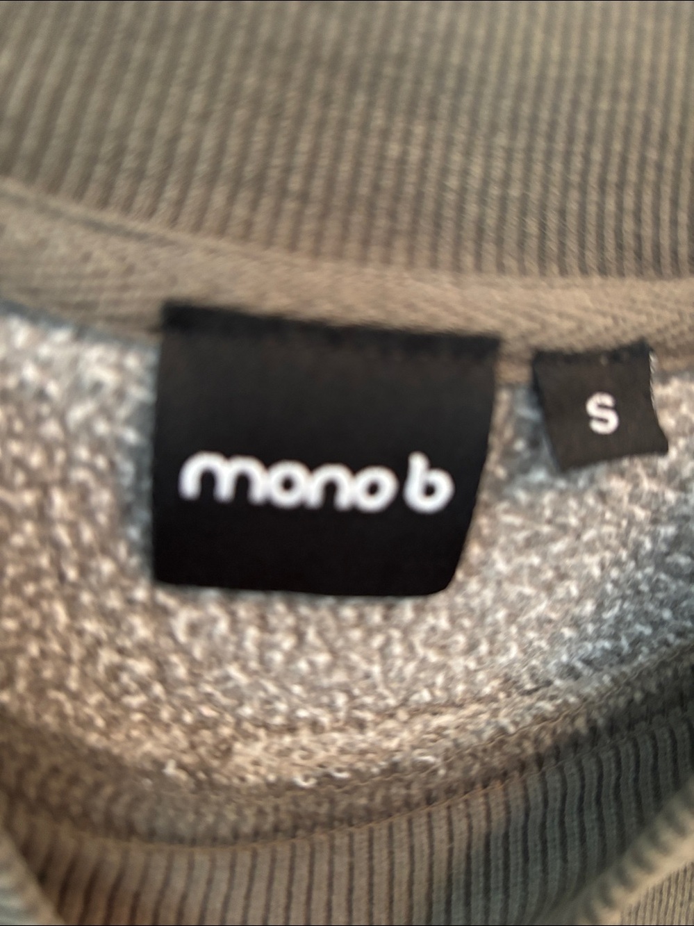Mono b Olive Green Cropped Sweatshirt Women’s Small Oversized Pullover - Picture 2 of 9